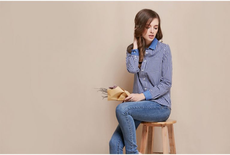 [4.4 Hoàn tiền 15%][HCM]SƠ MI CARO PHỐI NĂNG ĐỘNG - AO009