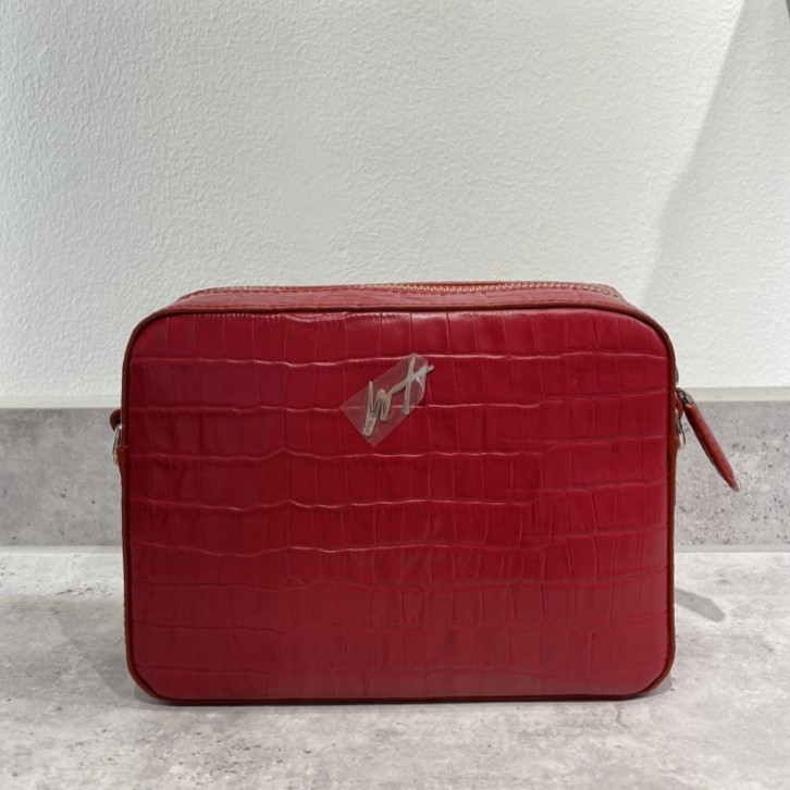 TÚI XÁCH NỮ WT Leather MINI MESSENGER Da Bò Thật . Mùa Đen, Đỏ