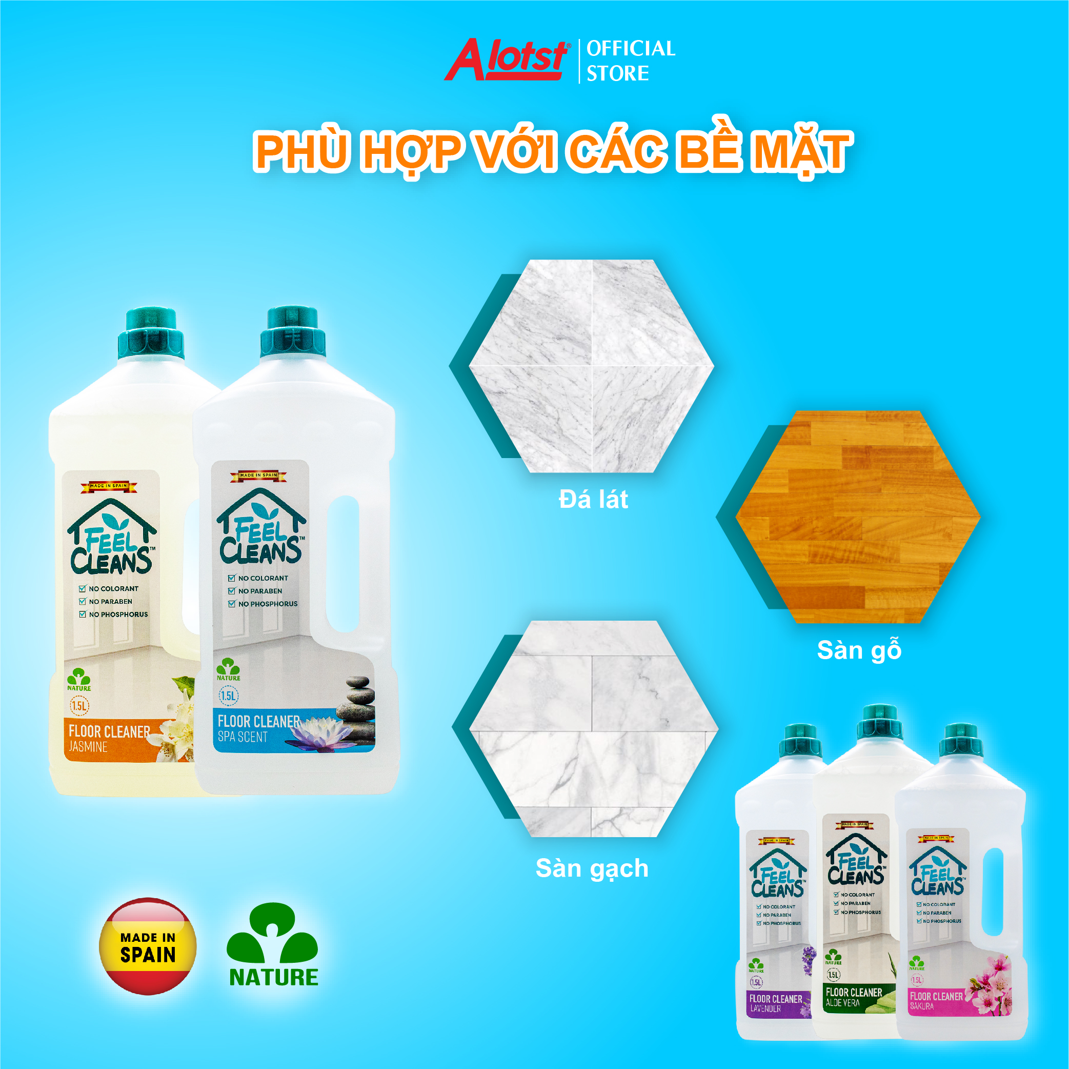 Nước lau sàn FeelCleans 1,5 Lít
