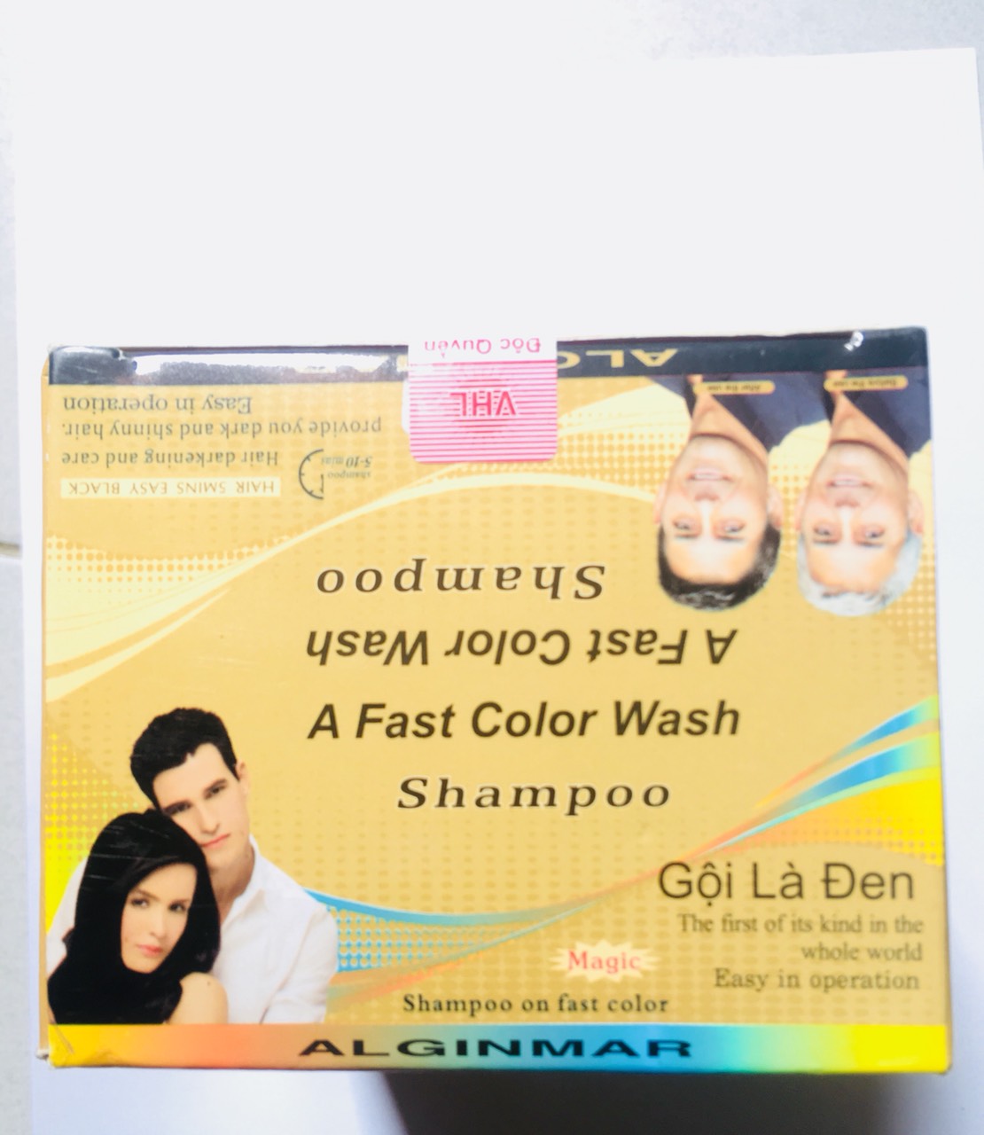 Dầu gội đen tóc - gội là đen Alginmar - Combo 10 gói