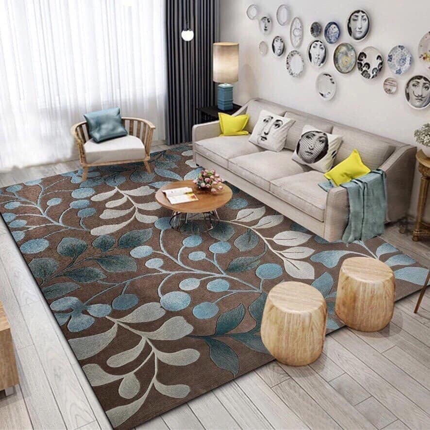 Thảm trải sàn 5D cao cấp 1m6x2m3 mẫu lá khoai
