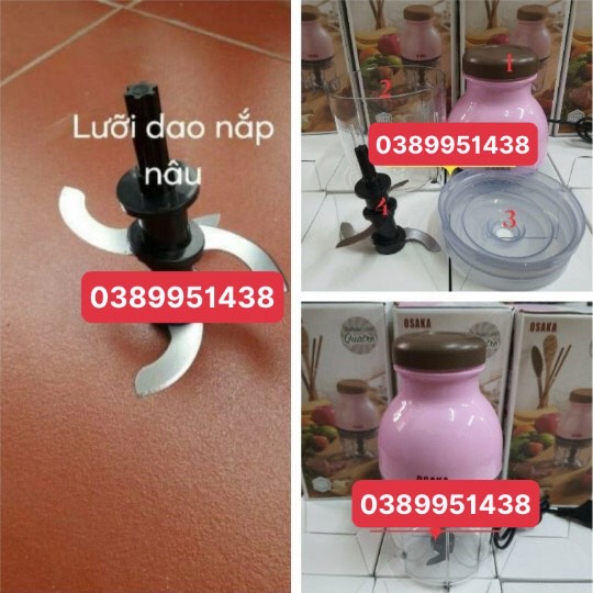Phụ kiện máy xay osaka nắp nâu dẹt màu hồng - Lưỡi dao xay