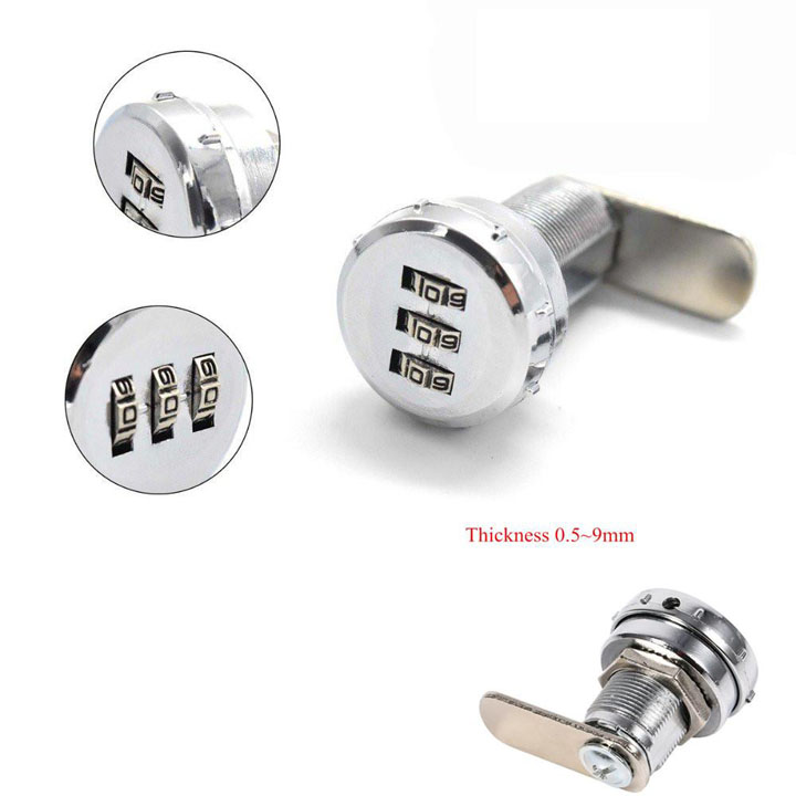 Ổ khóa số 3 mã số Sunha  kết hợp gắn tủ kim loại dài 30mm , hợp kim, tủ gỗ, cửa gỗ, bảo mật bằng mật khẩu 3 số - Bảo hành 1 đổi 1 CHOTO CT5639