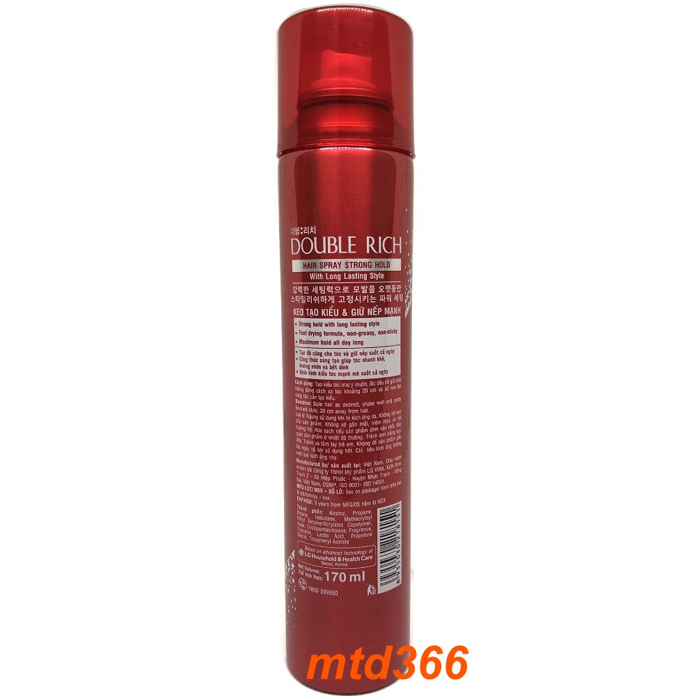Keo Xịt Giữ Nếp Tóc 170ml Double Rich Hair Spray