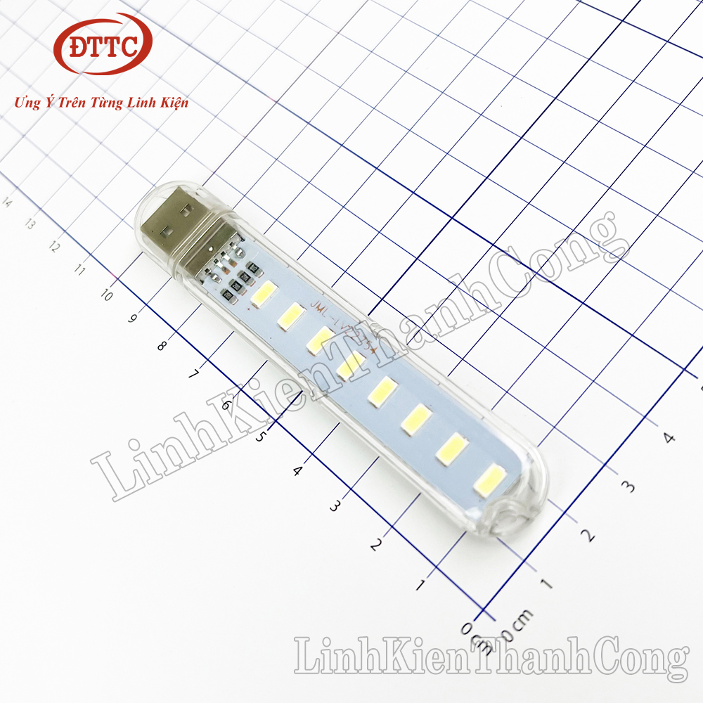 Đèn led usb 8 bóng sáng trắng