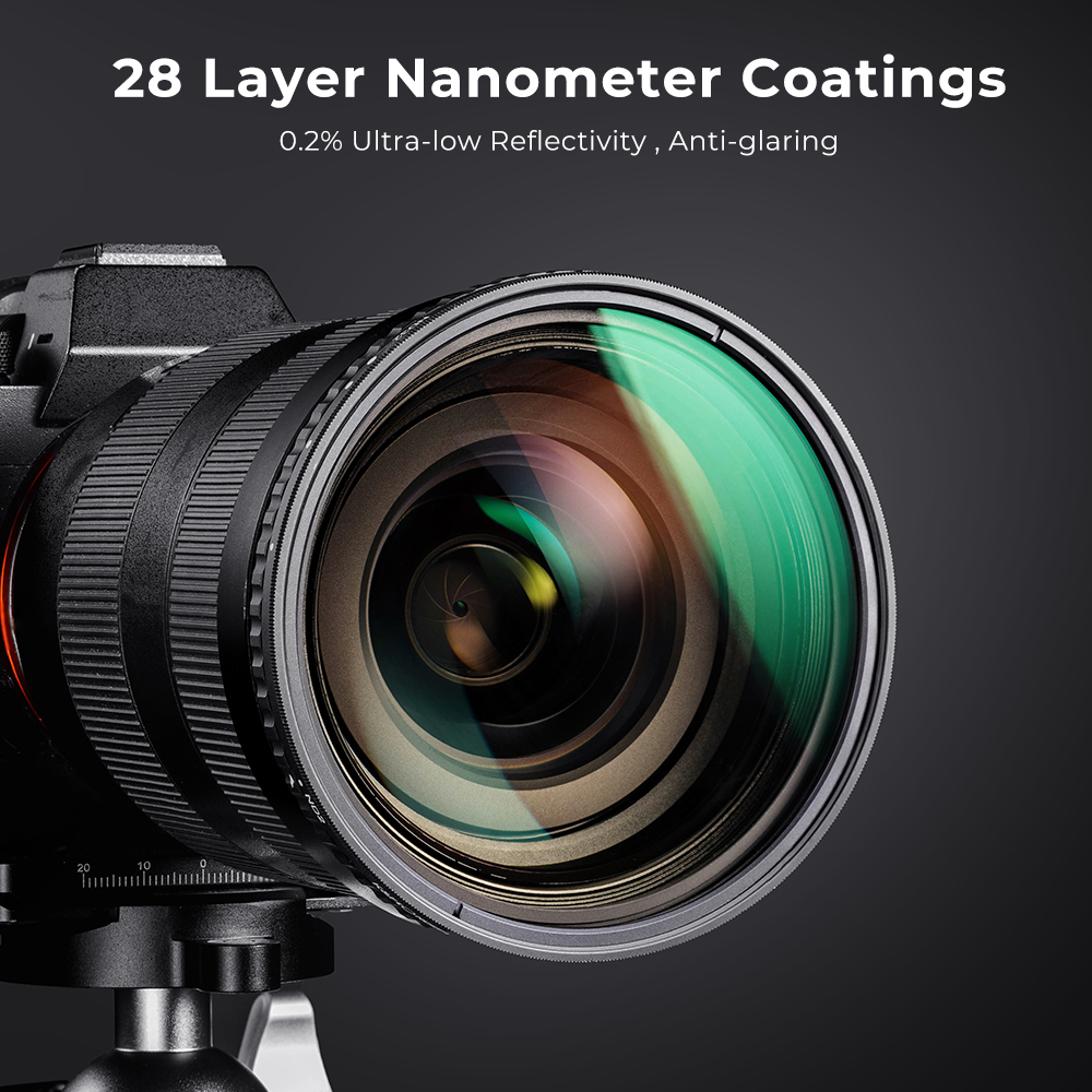 K&F Concept 37/40.5/43/46/49/52/58mm Fader ND Filter Neutral Density Variable Filter ND2 to ND32 for Camera Lens with NO X Spot Nanotec Ultra-Slim Weather-Sealed for Sony Canon Nikon DSLR Camera