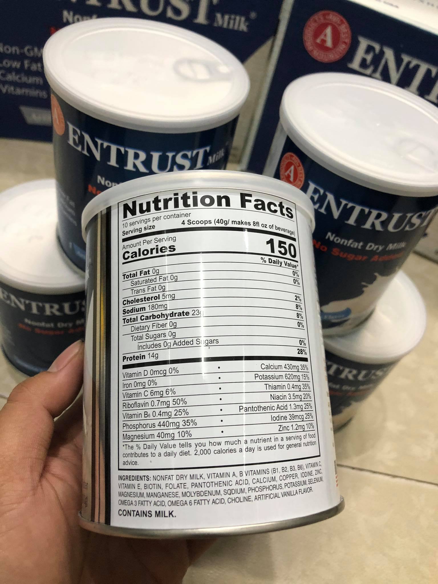 Sữa bột Entrust Milk Cho Người Tiểu Đường ( Date 2024 )