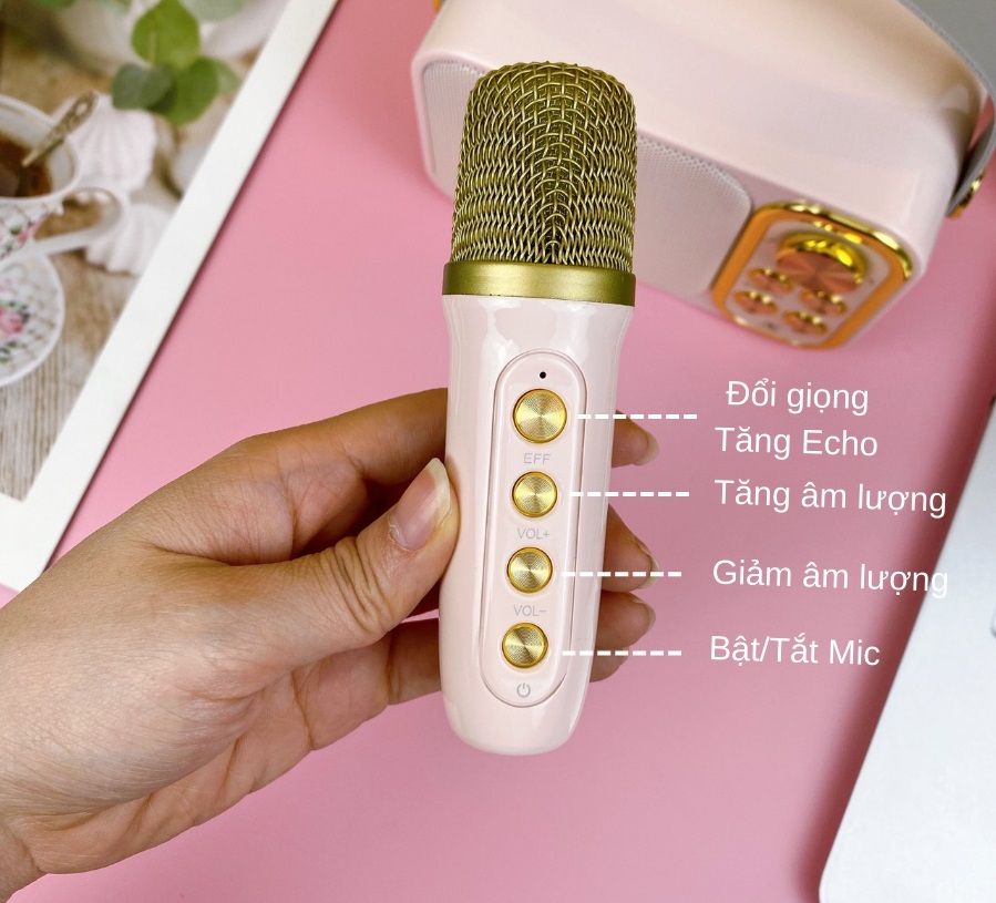 [mẫu mới] Loa bluetooth mini karaoke kèm mic JVJ YS-103 Không dây, kèm mic hát,icro Không dây, hỗ trợ hiệu ứng âm thanh, công suất loa lớn, Bass cực chuẩn, công suất 5W - Bảo hành 12 Tháng,loa bluetooth hát karaoke, loa mini bluetooth,loa hát k