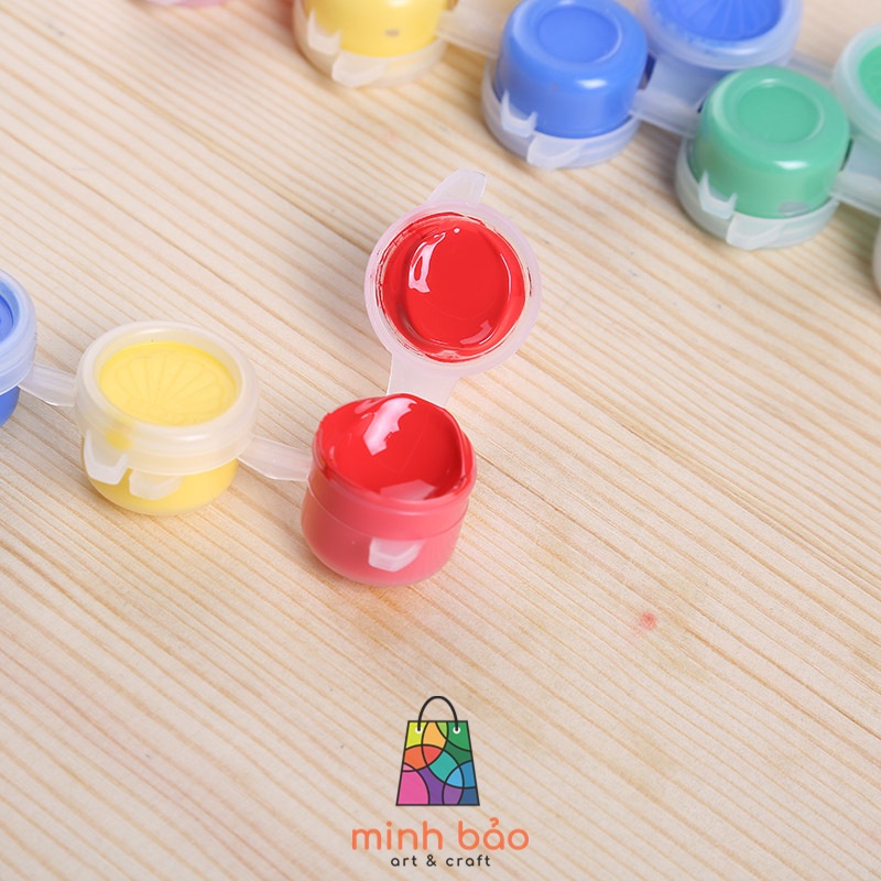 VỈ 6 MÀU ACRYLIC CƠ BẢN, DUNG TÍCH 3ML