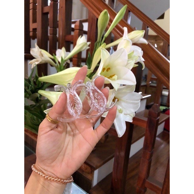 Kẹp Tóc càng cua 5 răng trắng trong .