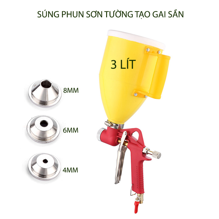 Dụng cụ phun sơn tạo gai sàn, phun sơn gấm cầm tay bằng hợp kim nhôm, nhựa ABS