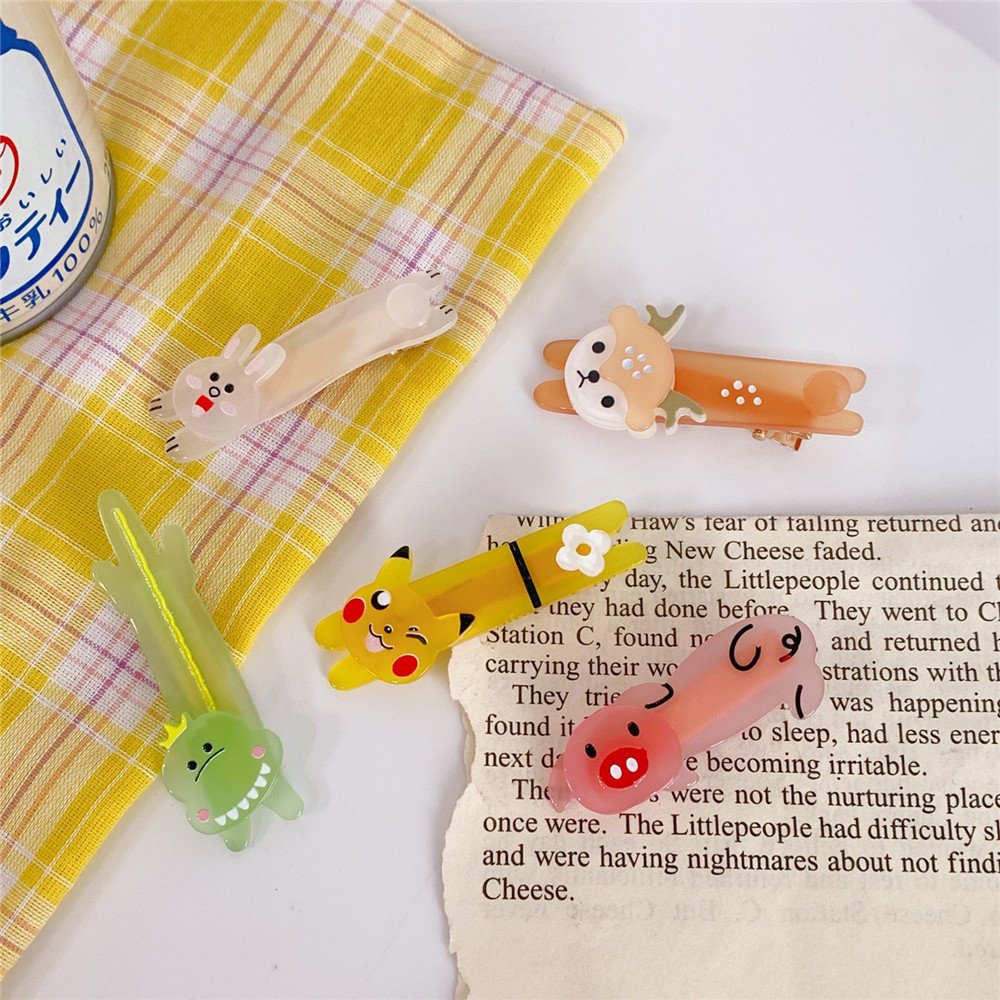 KẸP  TÓC HỌA TIẾT THÚ RESIN CARTOON