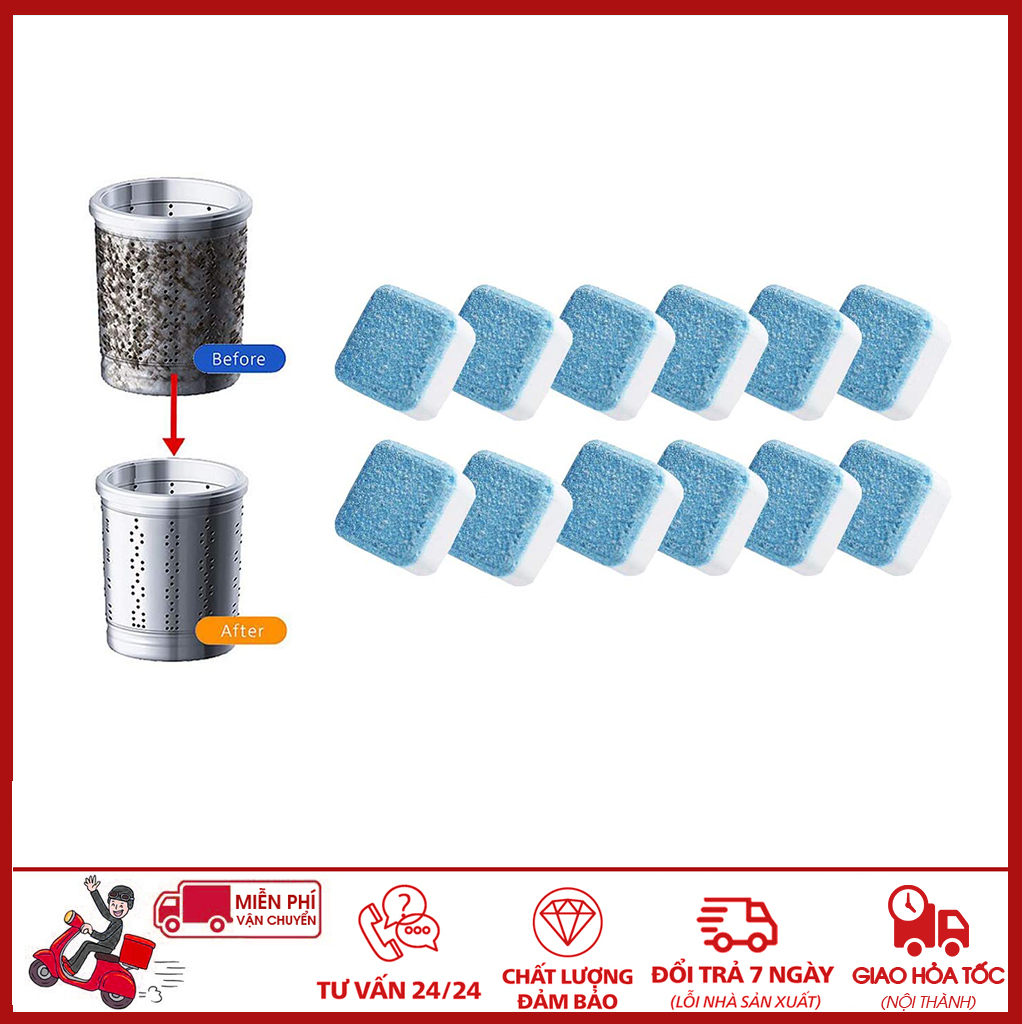 ⛔giadunghoalong⛔ hộp 12 viên tẩy lồng máy giặt