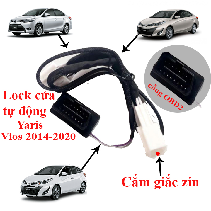 [HCM] Chốt cửa tự động cho xe Vios, Yaris 2014 đến 2022 cắm giắc gin- có kĩ thuật hướng dẫn lắp, bảo hành 12 tháng