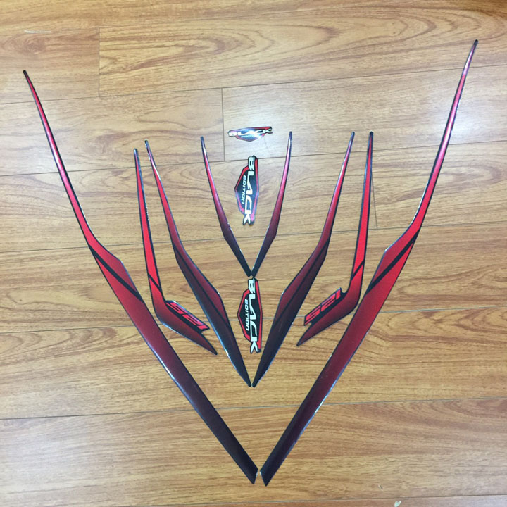 Bộ tem 3 lớp dán xe Airblade 125 đời 2015 - 2016 Việt Nam - Màu đỏ đen