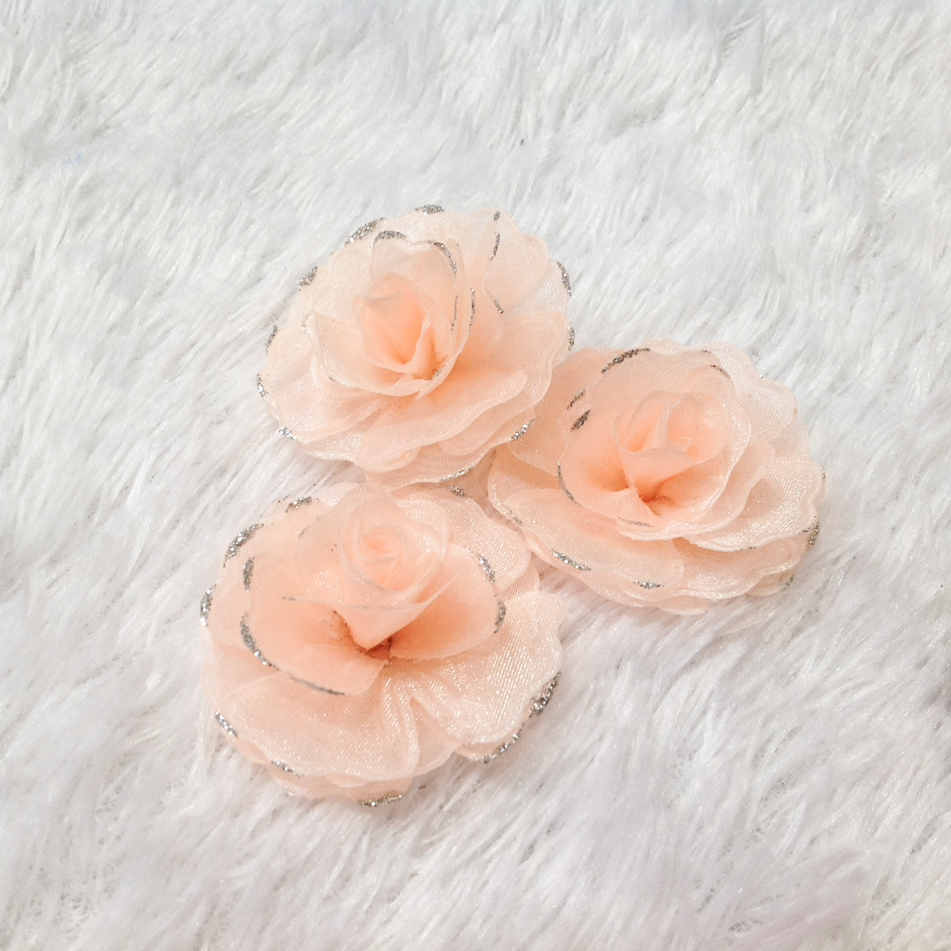 Hoa voan bông voan hoa hồng đủ màu đính kết áo đầm áo dài size 5CM [1 HOA 10K] bông hồng kim tuyến trang trí trang phục sang trọng