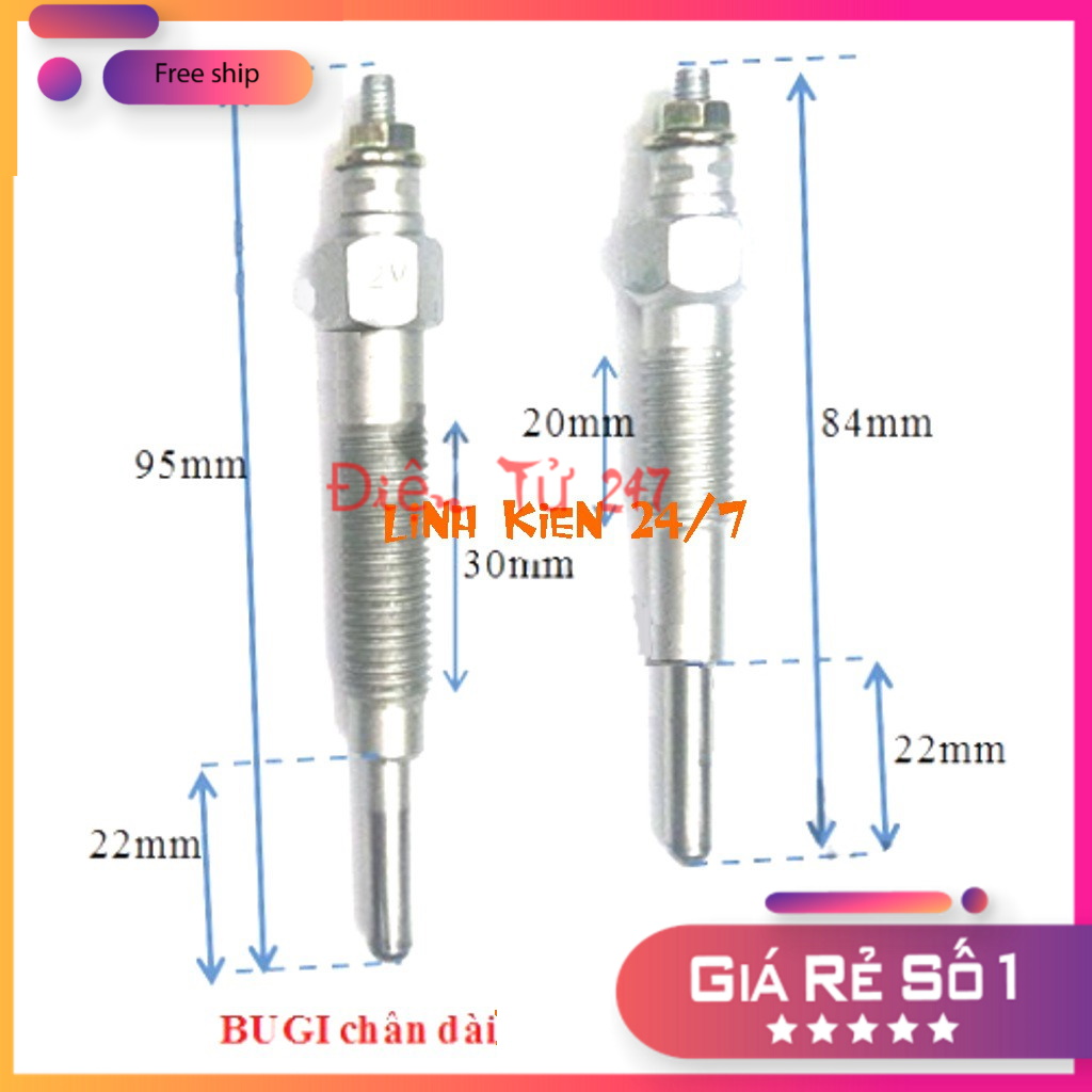 BUGI Sấy 12V Lọai Chân Dài Công Suất Cao