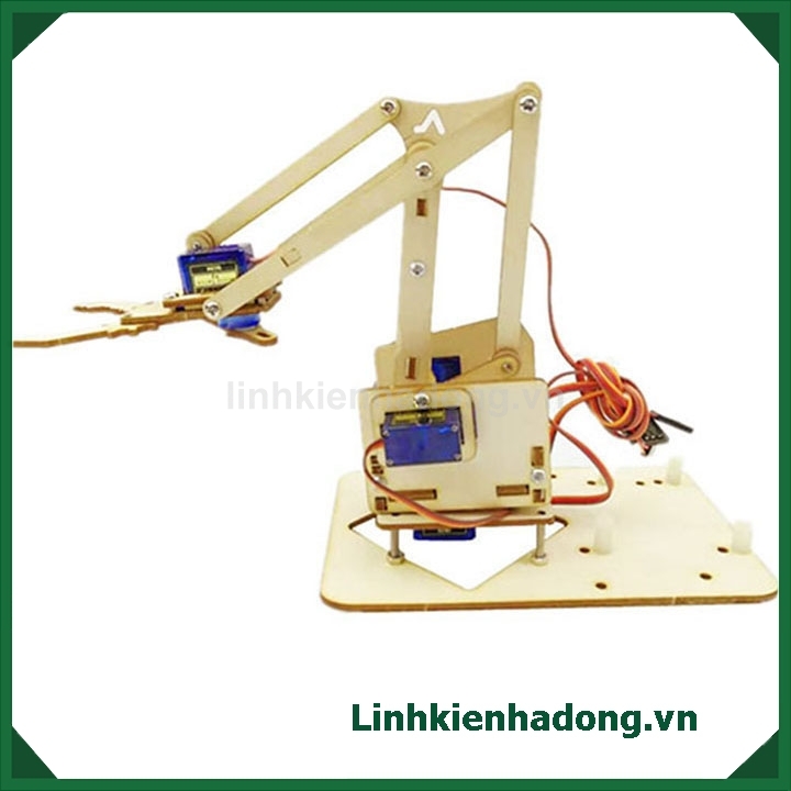 Khung Cánh Tay Máy ARM Robot 4 DoF Gỗ (Không Bao Gồm Động Cơ RC Servo)