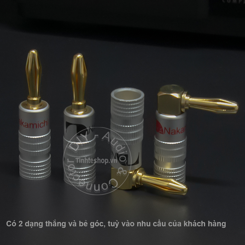 4 chiếc - Jack cắm bắp chuối cho Loa Âm ly mạ vàng 24K OD4mm