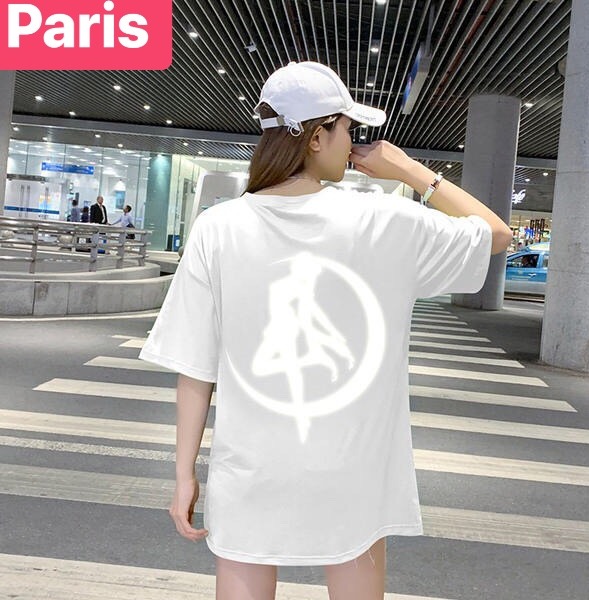 ÁO THUN NAM NỮ TRẮNG ĐEN THỦY THỦ MẶT TRĂNG PHẢN QUANG PHOM FORM RỘNG HOT STYLE PHÁP SÀNH ĐIỆU MẠNH MẼ VẢI DÀY MIN - PARIS FASHION