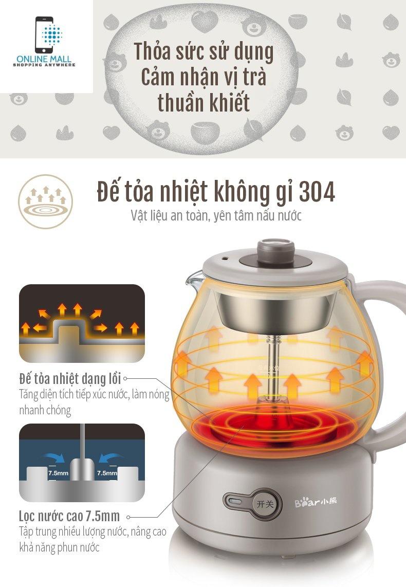 Online Mall- Máy pha trà hơi nước tự động gia dụng
