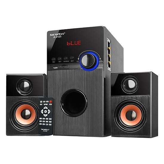 Loa SOUNDMAX A2123 (2.1) 60W: Bluetooth, USB, thẻ nhớ, remote