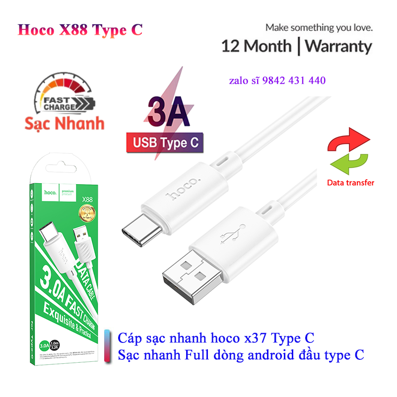 Cáp sạc dây dù Borofone BX54 Type C 2.4A  dài 1m
