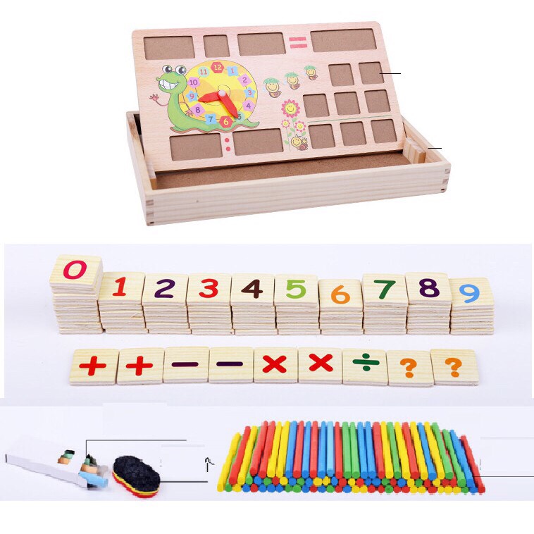 Bảng học số học toán kèm que tính