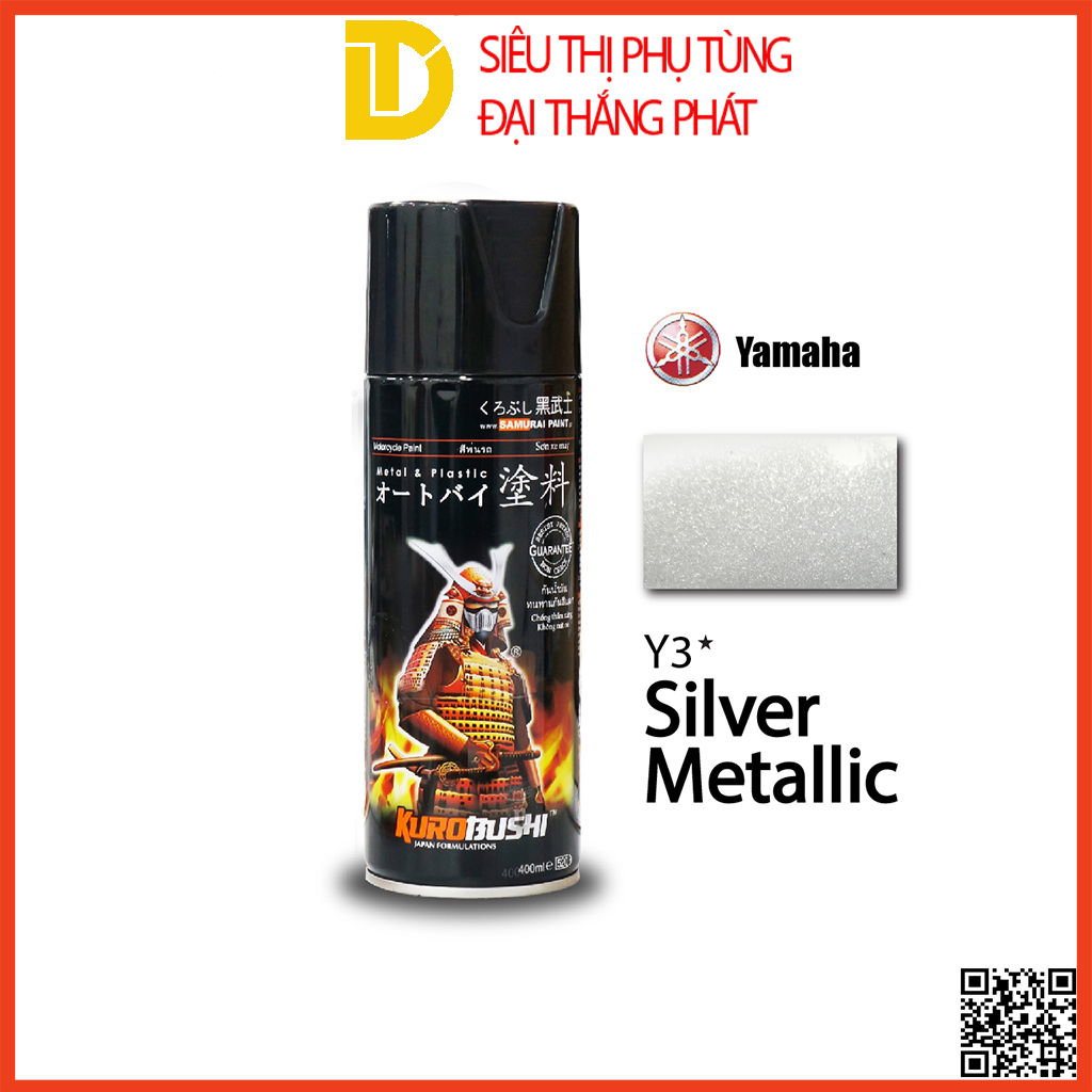 Sơn samurai sơn xịt xe máy đủ loại màu y3* màu bạc kim loại