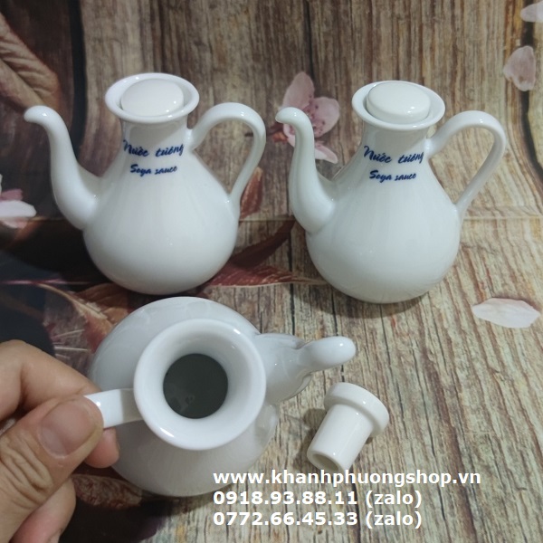 bình đựng nước chấm sứ Minh Long - bình đựng nước chấm