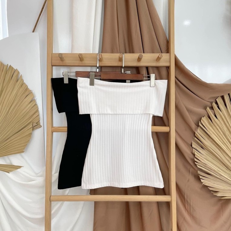 ( Quà tặng dây cột tóc )Áo Crop Thun Trễ Vai hottrend hiện nay