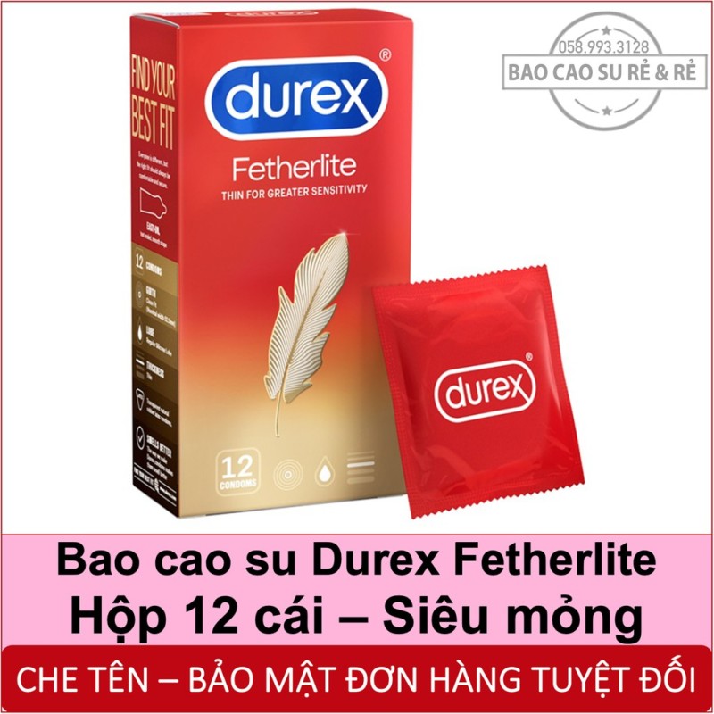 Bao Cao Su Durex Fetherlite Siêu Mỏng Hộp 12 Cái nhập khẩu