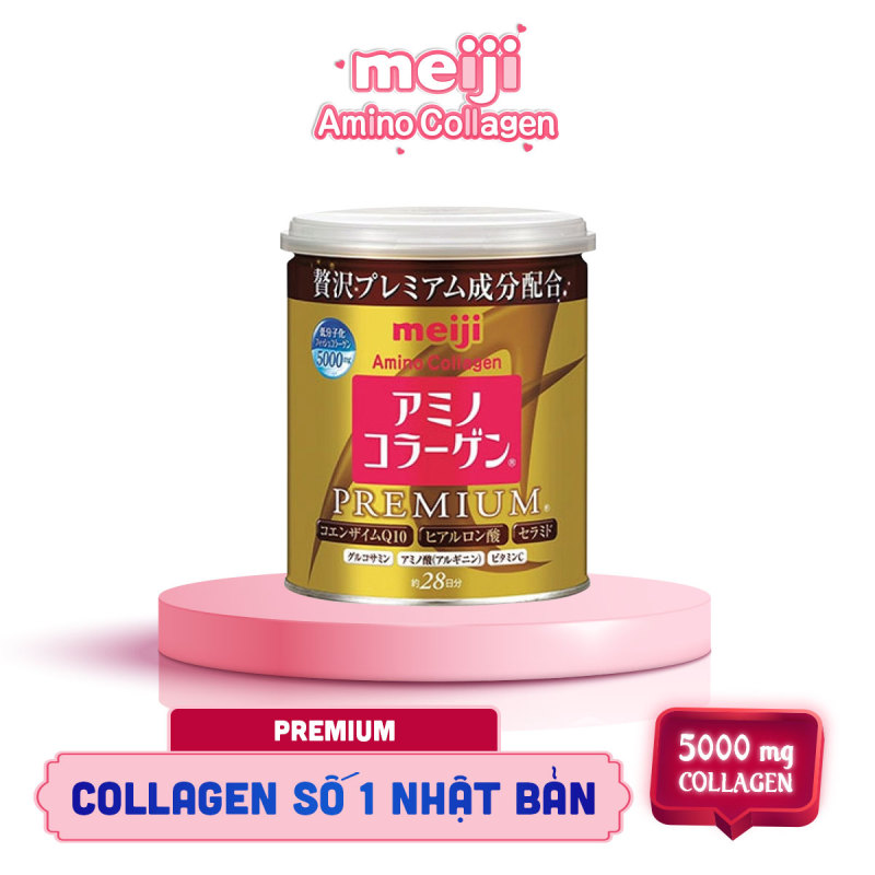 Bột uống bổ sung Collagen (Cao cấp) - Meiji Amino Collagen Premium 200g - HSD : Tháng 06/2021