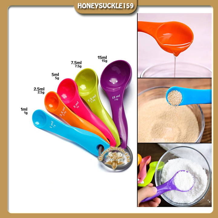 Bộ 5 thìa đong màu sắc