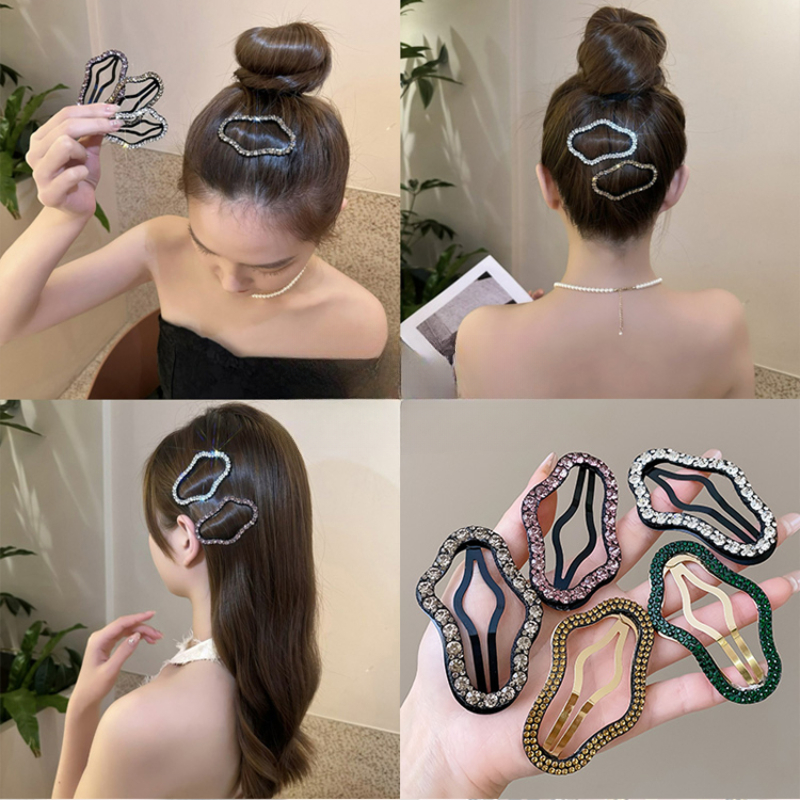 Set kẹp tóc đính đá lấp lánh phong cách Hàn Quốc