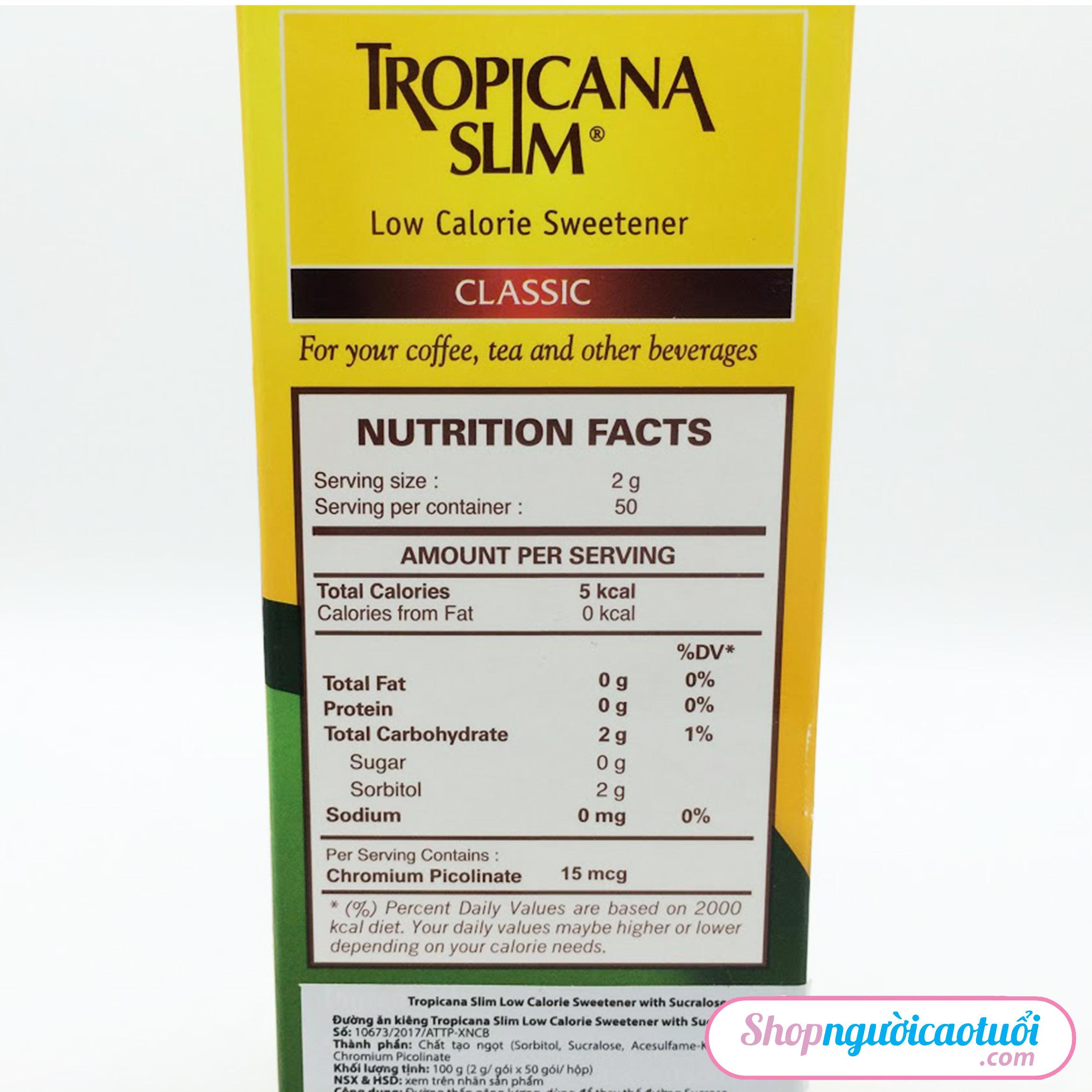 ĐƯỜNG ĂN KIÊNG TROPICANA SLIM CLASSIC 100G