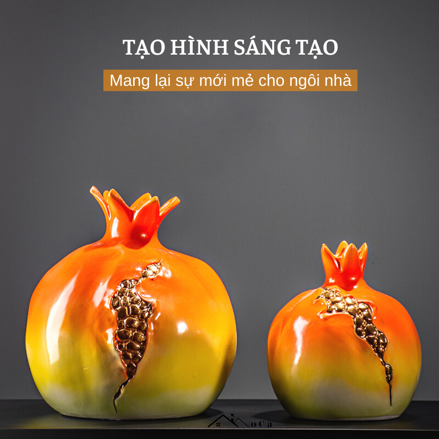 Bình hút lộc ❤️ FREESHIP❤️ Lọ hoa decor dát vàng hình quả lựu hút tài lộc trang trí nhà cửa ❤️ Tiệm Nhà MoCa