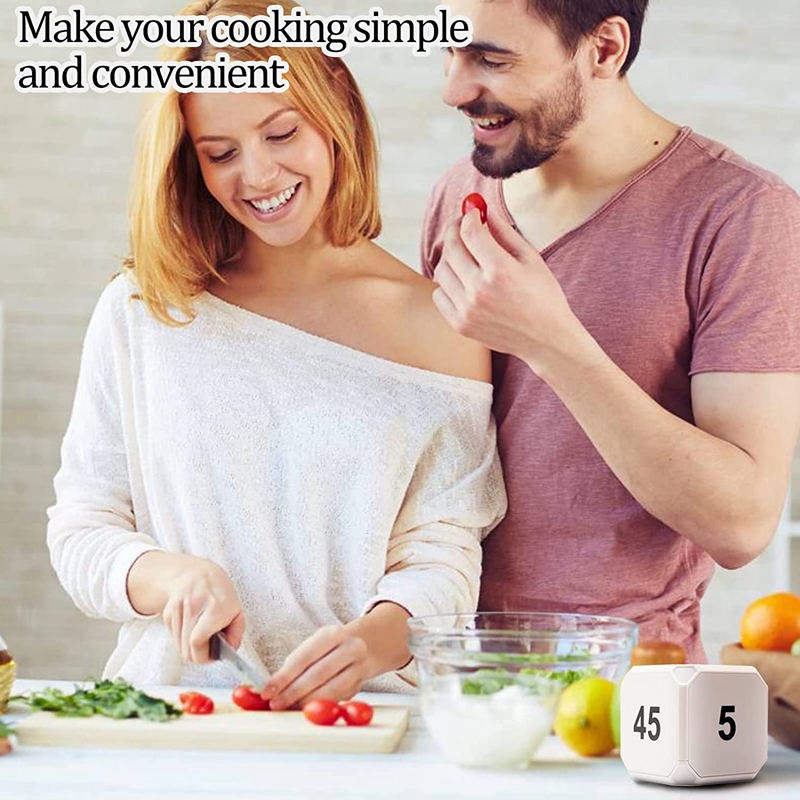Cube-Timer Kitchen Timer Gravity Sensor Flip Meditation Timer for Time Management and Countdown 5-15-25-45 Min