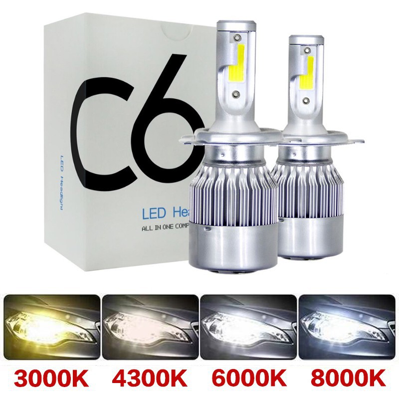 Set 2 đèn LED siêu sáng 36W dành cho xe máy/xe hơi H4 HB2 9003 H1 H3 H7 H8 H9 H11 HB3 9005 HB4 9006 -INTL