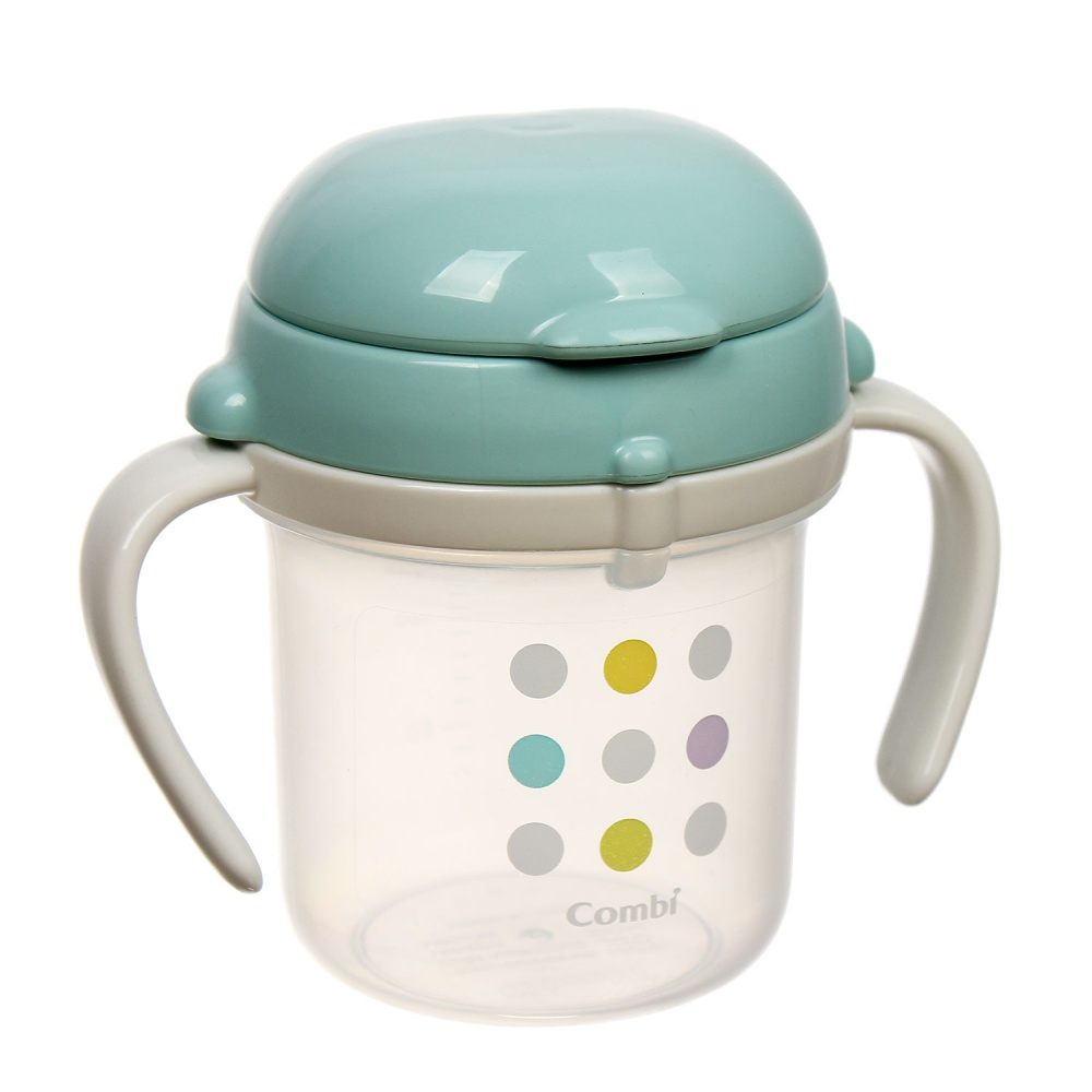 Bình tập uống nước chấm bi bước 3 Combi Mug (màu xanh ngọc)