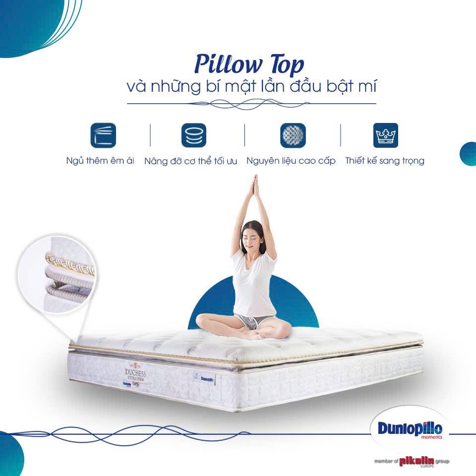 Nệm Lò Xo Túi Độc Lập Dunlopillo Duchess, Thiết Kế sang trọng, công nghệ hiện đại - Độ Cao 29cm