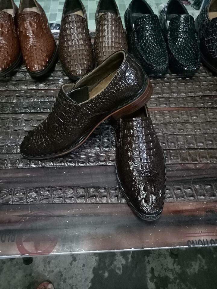 Giầy lười nam da cá sấu thật