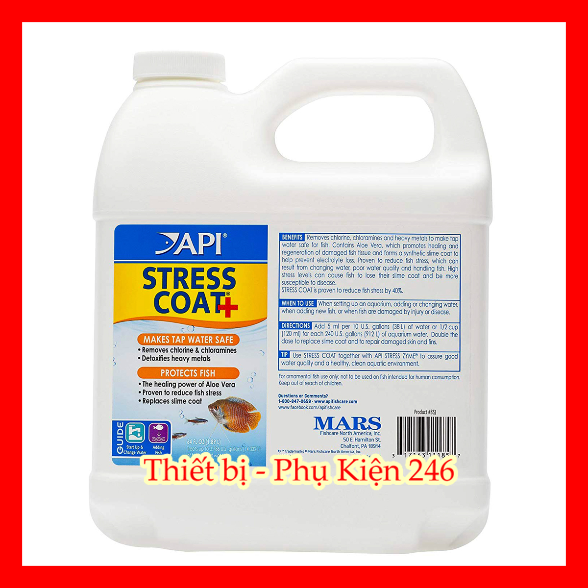 API Stress Coat+ chuyên cá nước ngọt (giúp khử Chlorine,Chloramine và kim loại nặng) chai 473ml