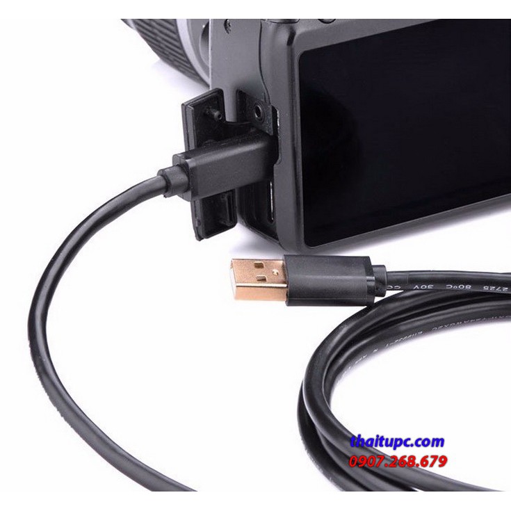 Cáp Mini USB to USB 2.0 Ugreen 10386 mạ vàng dài 3mét