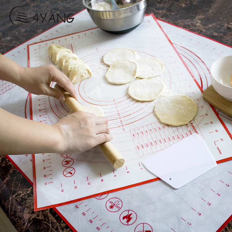 (Free Gift)Multi-Size Non-Stick Silicone Baking Mat Rolling Dough Mat Kneading Dough Mat Table Grill Pads Kitchen Cooking Accessories With Cut