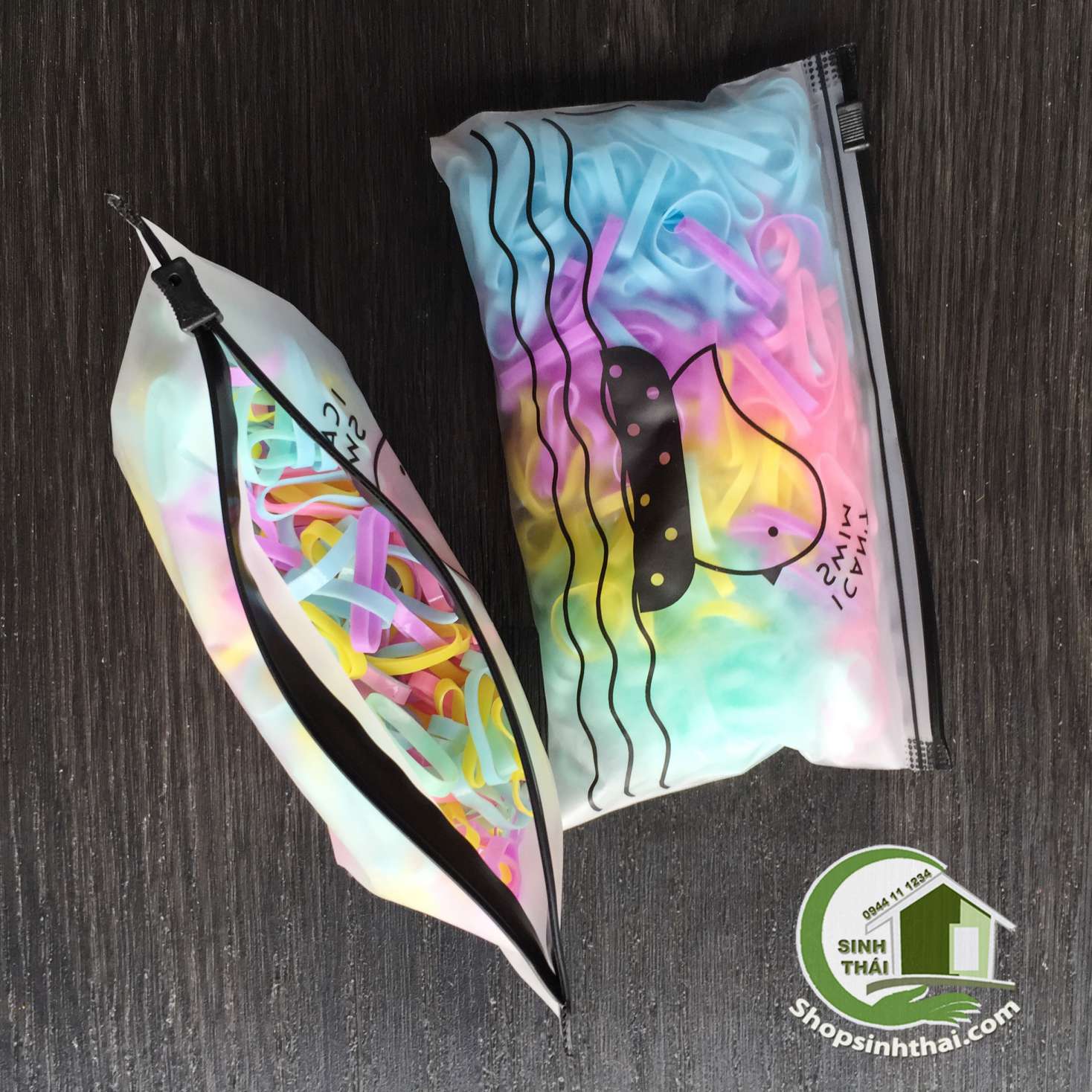 [HCM]Bịch sợi dây thun cột tóc nhiều màu trong túi zip