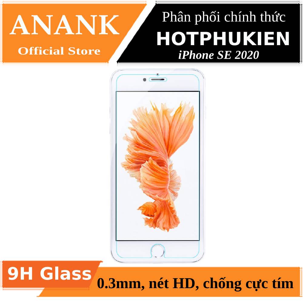 [HCM]Miếng dán kính cường lực trong suốt bo cong 2.D cho iPhone SE 2020 / iPhone 7 / iPhone 8 hiệu Anank (độ cứng 9H độ trong HD) - Phân phối bởi Hotphukien