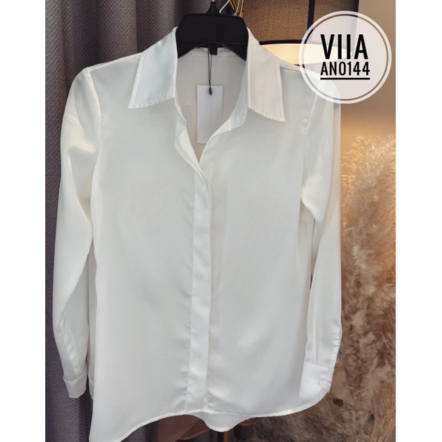 [Nhập LAZFASHION32 - giảm 60K]Sơ mi Lụa Dài Tay Thiết Kế AN0144 VIIA DESIGN