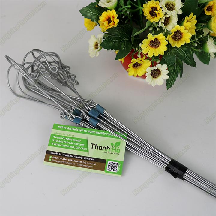 10 móc thép treo giỏ lan dài 70cm