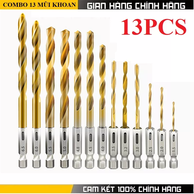 Bộ 13 mũi khoan sắt